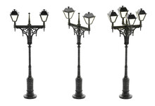 Victorian Style Street Lamp Isolated On Transparent Background. 3D Illustration