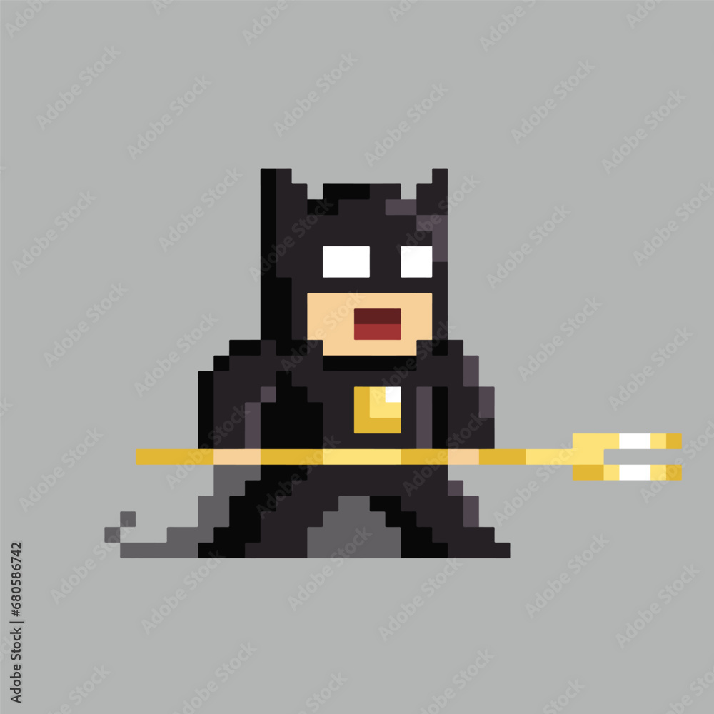 Editable Pixel Vector of Superheroes, Good for icon, sticker, logo ...