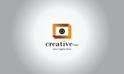 Wall Mural - D  rectangular gradient creative brand logo design for all kind of business. 
