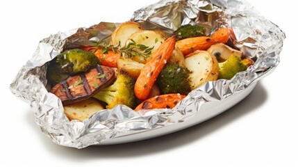 baked vegetables in foil.