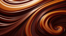 Coffee Chocolate Brown Color Iquid Drink Texture Background., Liquid Chocolate Swirl Background, Abstract Background With Lines