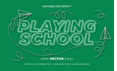 Poster - Playing School text effect 3d editable vector