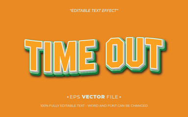 Poster - Time out text effect 3d editable vector