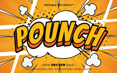 Poster - Pounch comic pop up style text effect editable vector