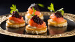  Elegant Canapes with Smoked Salmon and Caviar 