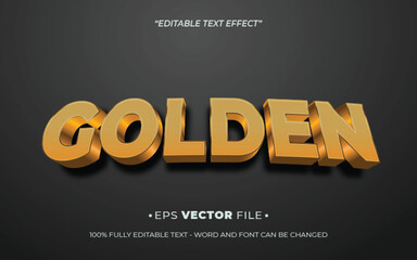 Poster - Golden text effect 3d realistic editable vector