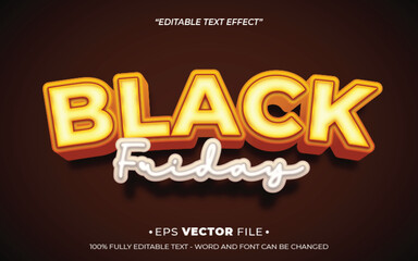 Poster - black friday 3d text effect editable vector