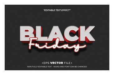 Poster - black friday 3d text effect editable vector