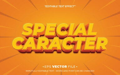 Poster - Special Caracter text effect 3d editable vector