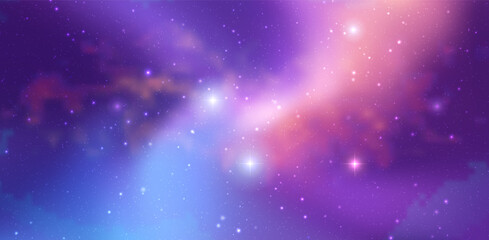 Wall Mural - space vector background with realistic nebula and shining stars. magic colorful galaxy with stardust