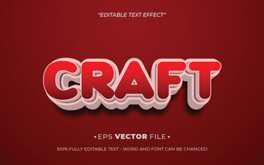Poster - Craft text effect 3d editable vector