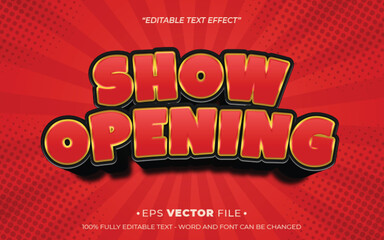Poster - show opening text effect 3d editable vector