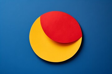 Aufkleber - a red and yellow circle on a blue background Generative AI