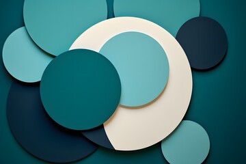Aufkleber - a group of blue and white circles on a green background Generative AI