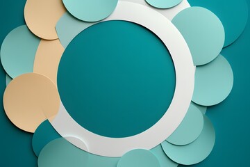 Aufkleber - a circular frame surrounded by circles of different colors Generative AI