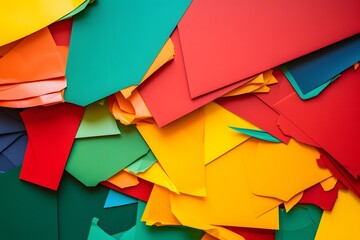 Aufkleber - a pile of colorful papers sitting on top of each other Generative AI