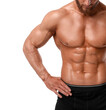 © New Africa - Young bodybuilder with muscular body on white background, closeup