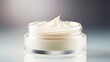 Skincare cosmetics cream jar product with texture background with copy space