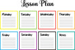 © shehan - A vibrant notepad template for organizing weekly lesson plan on white background