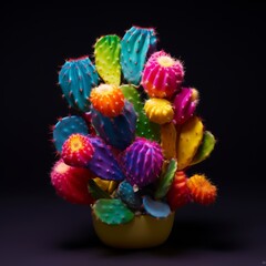 Wall Mural - Cactus in rainbow colors