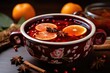 Warm mexican Ponche Navideno, a traditional fruit punch for las Posadas