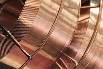 Canvas Print - Coil of copper wire for welding tools and other industrial applications