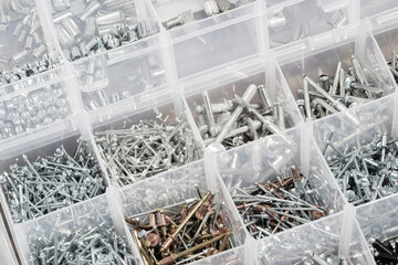 Poster - A lot of rivets flat lay abstract background