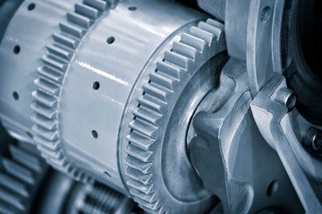 Poster - Machine Gears,  gear wheels close-up, industry concept background