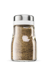 Wall Mural - Glass pepper shaker isolated. Transparent PNG image.