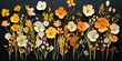 Beautiful decorative abstract assorted pressed multicolored flowers, grass. Seamless floral pattern on a plain background. Great as vectors, wallpaper or background. Generative AI, AI