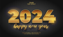2024 New Year Text Effect. Editable Text Effect Style Luxury Gold 3d.