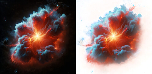 Wall Mural - a nova glow at the heart of a nebula, symbolizing a supernova.