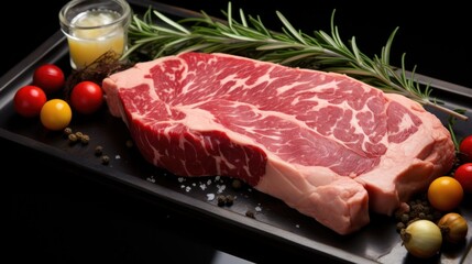 Wall Mural - Rib eye steak with bone beef marbled meat UHD wallpaper