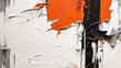 Abstrakter, moderner, weißer, breiter Sporthintergrund mit diagonalen schwarzen und orangefarbenen Linien. Vektor-Illustrationsbanner.
