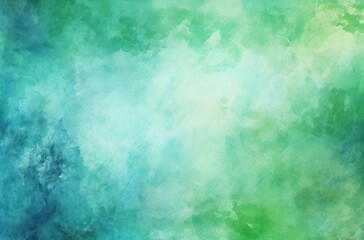 Poster -  a painting of a green and blue background with a white spot in the middle of the image and a white spot in the middle of the image.