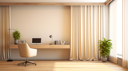 Poster - room interior with computer desk