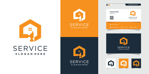 Wall Mural - House service design element vector icon with creative concept idea
