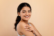 Natural Beauty. Portrait of cheerful young indian female with beautiful skin