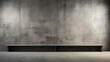 A minimalist concrete room with concrete bench - low profile lighting - clean lines - black and white - monochrome 