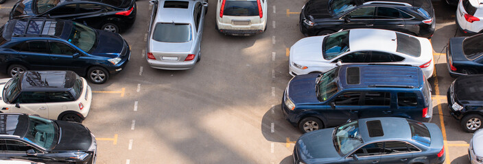 cars parked in a public parking