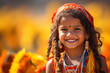 A little Punjabi girl participating in the harvest festivities, symbolizing the agricultural traditions of the region. 