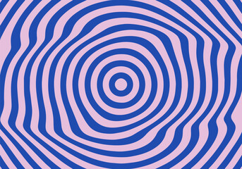 Fototapete - Abstract Circle Ripple Pattern. Vector Wavy Texture. Swirl Psychedelic Geometric Lines. Hypnotic Optical Illusion