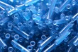 colorful blue plastic pellets and pipes, neo-plasticist, low resolution