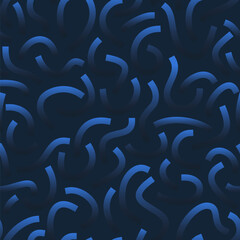 Poster - Black and white gradient curved lines isolated on white background. Transparent Bold Squiggles.