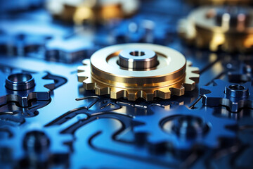 Poster - a jigsaw puzzle of interconnected gears, representing the collaborative synergy needed for groundbre