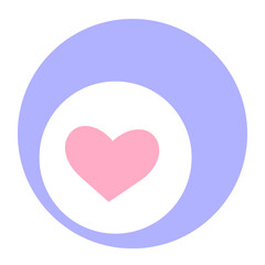 Wall Mural - Vector flat heart icon in a circle.