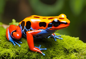 Wall Mural - red eyed tree frog on a green leaf