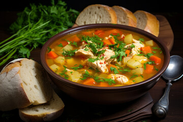 Wall Mural - Spanish chicken soup 