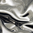 fondo abstracto de formas liquidas con textura de metal liquido de tonos plateados