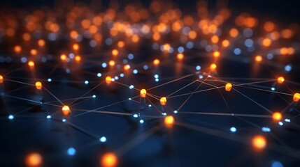 Poster - Glowing  network lines illustrating business connections  AI generated illustration